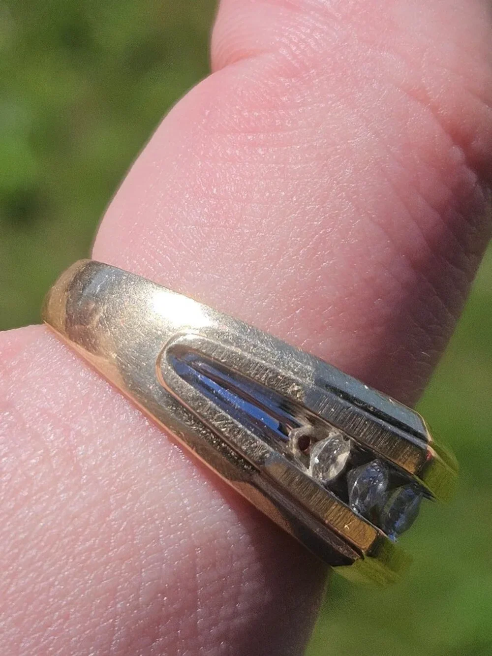 14K Yellow Gold Channel Set Diamond Men's Wide Band Ring 10mm 1.00TCW Size 11